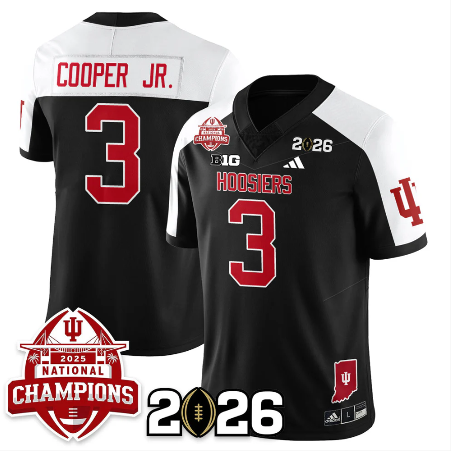 Omar Cooper Jr Jersey #3 Indiana Hoosiers 2025 National Champions V2 Stitched