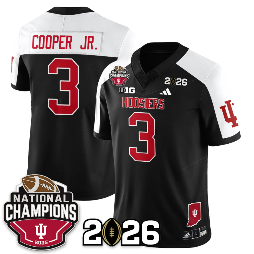 Omar Cooper Jr Jersey #3 Indiana Hoosiers 2025 National Champions V3 Stitched