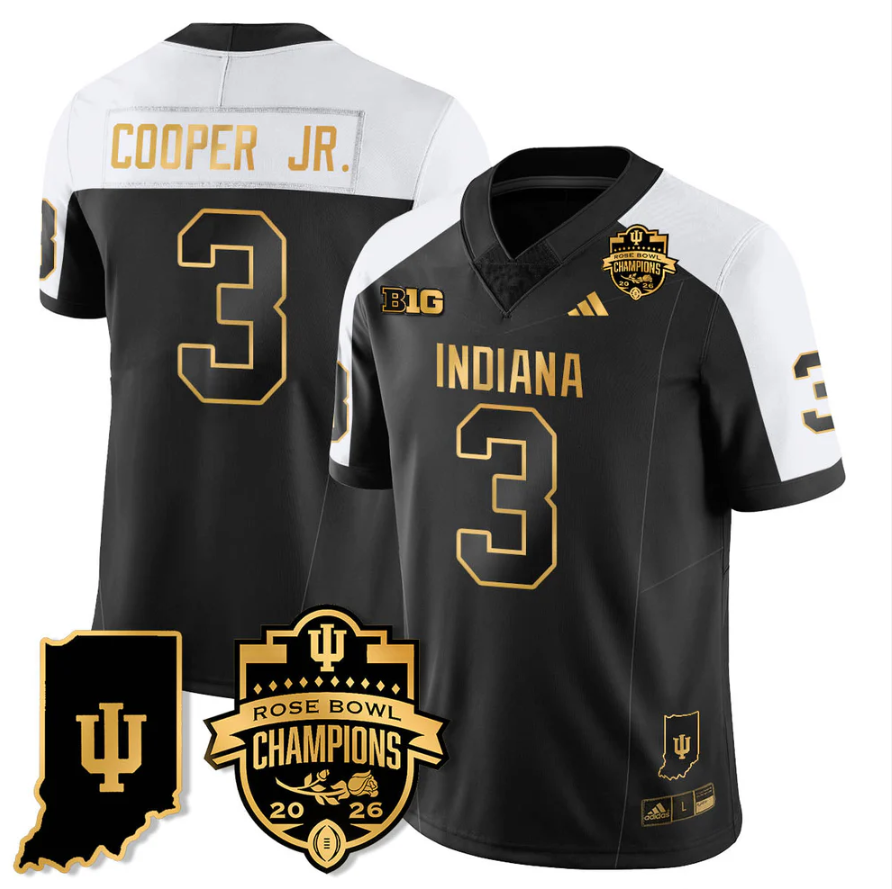 Omar Cooper Jr Jersey #3 Indiana Hoosiers 2026 Rose Bowl Champions Stitched