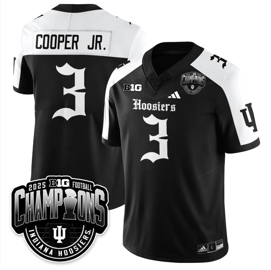 Omar Cooper Jr Jersey #3 Indiana Hoosiers Gothic Big 10 Champions Stitched