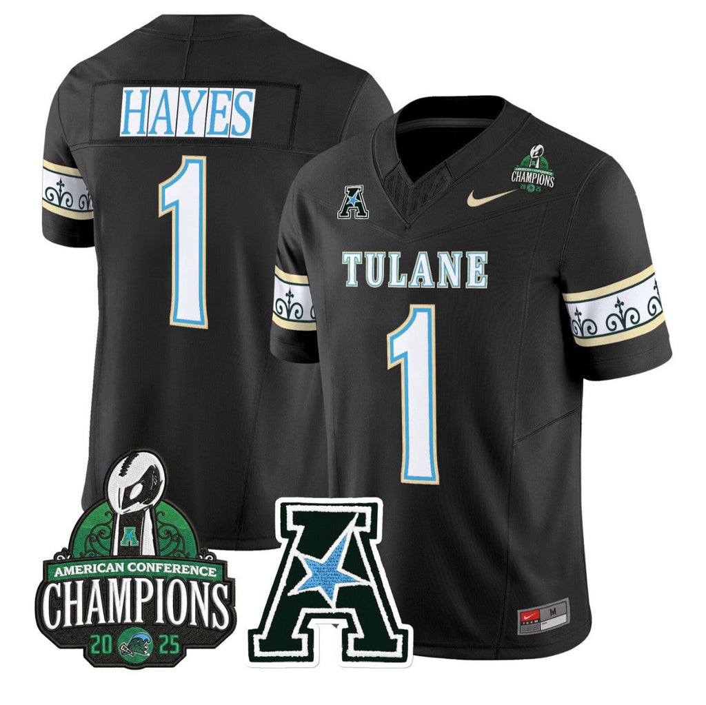Omari Hayes Jersey #1 Tulane Green Wave City Edition 2025 AAC Champions