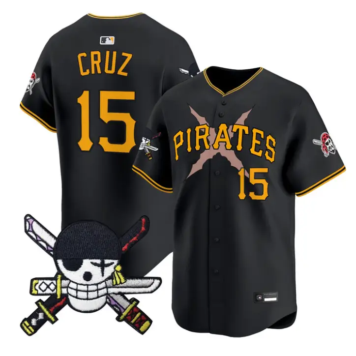 Oneil Cruz Jersey #15 Pittsburgh Pirates One Piece Zoro Patch Stitched