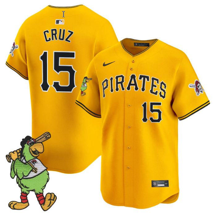 Oneil Cruz Jersey #15 Pittsburgh Pirates Pirate Parrot Patch Premier Limited Stitched