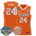 Clarissa Davis Jersey #24 Texas Longhorns 2025 Sec Final Four Patch Orange