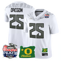 Oregon Jersey #25 Oregon Ducks 2026 Peach Bowl Oregon State Stitched White