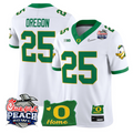 Oregon Jersey #25 Oregon Ducks 2026 Peach Bowl Oregon State Stitched White Alternate