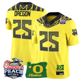 Oregon Jersey #25 Oregon Ducks 2026 Peach Bowl Oregon State Stitched Yellow