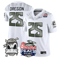 Oregon Jersey #25 Oregon Ducks Mummy Duck 2026 Peach Bowl Stitched White