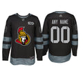 Ottawa Senators Black 1917-2017 100th Anniversary Stitched NHL Custom Jersey