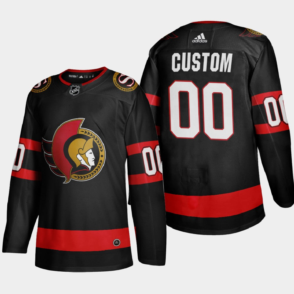 Ottawa Senators Custom 2020-21 Player Home Stitched NHL Jersey Black Stitched