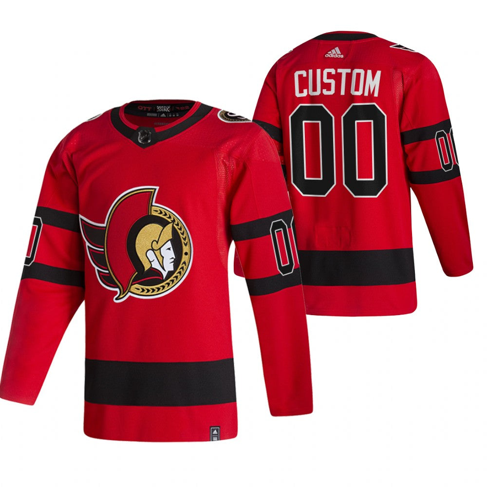 Ottawa Senators Custom Red  2020-21 Reverse Retro Alternate NHL Jersey Stitched