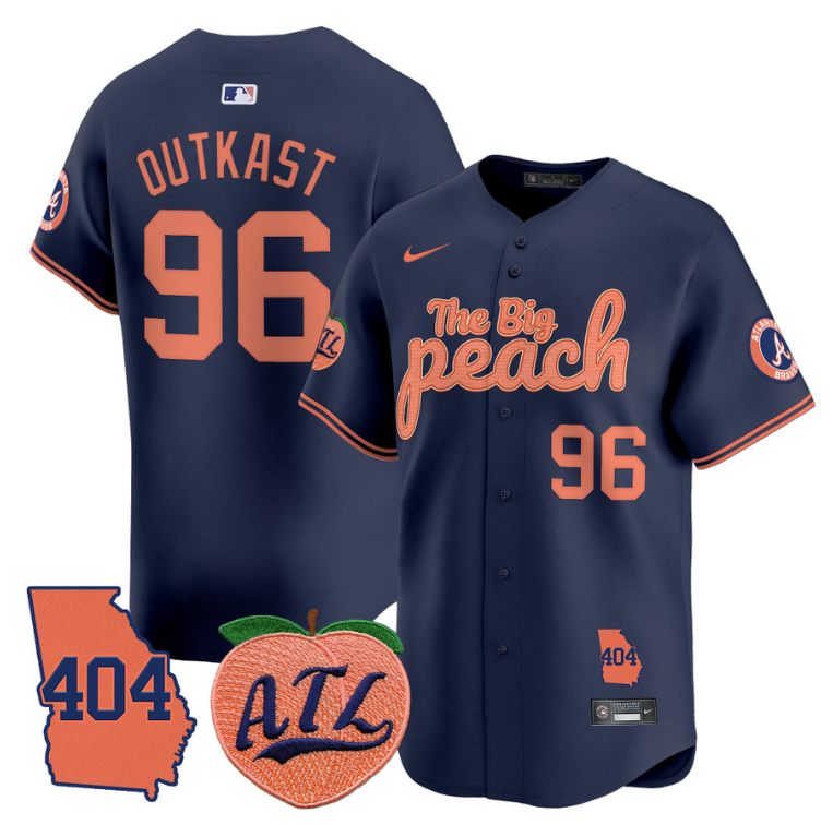 Outkast Jersey #96 Atlanta Braves 404 & The Big Peach Premier Limited Stitched