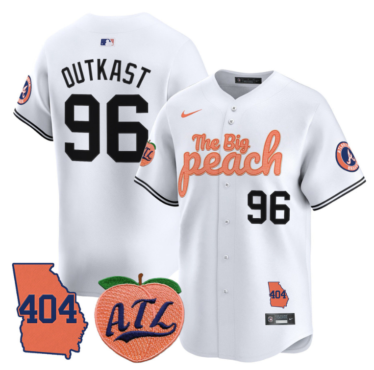 Outkast Jersey #96 Atlanta Braves 404 & The Big Peach Premier Limited Stitched