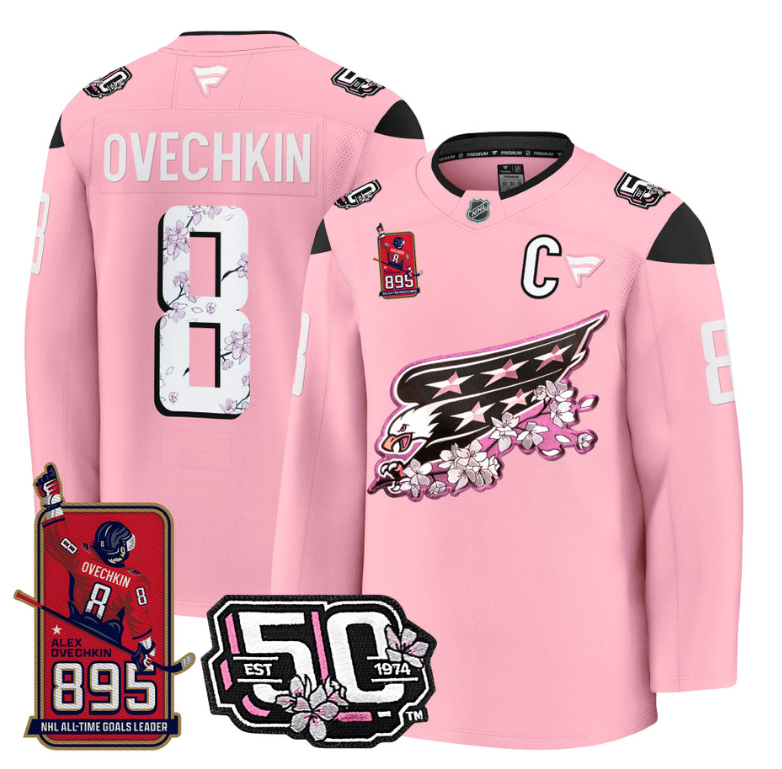 Ovechkin Jersey #8 Washington Capitals All-Time Leading Goals Leader Patch