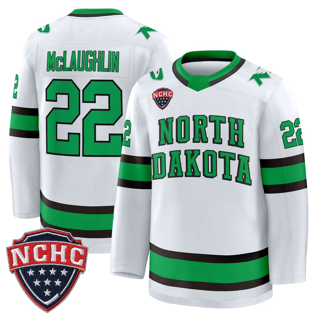 Owen McLaughlin Jersey #22 North Dakota Fighting Hawks 2025-26 Green Limited