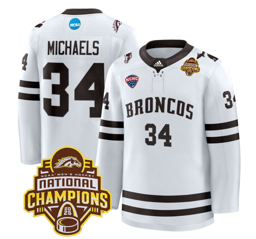 Owen Michaels Jersey #34 Western Michigan Broncos 2025 National Champions Patch Stitched