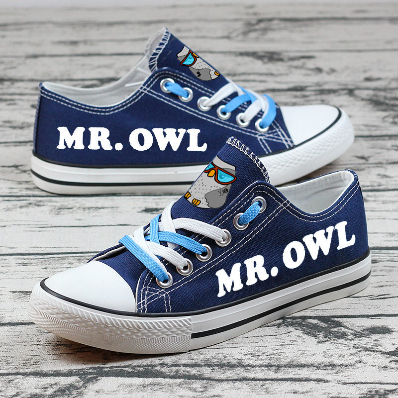 Owl Canvas Sneakers Shoes For Men Women Fans