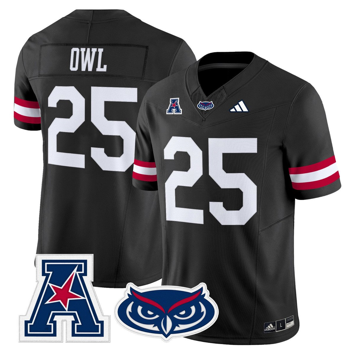 Owl Jersey #25 Florida Atlantic Owls 2025 All Stitched