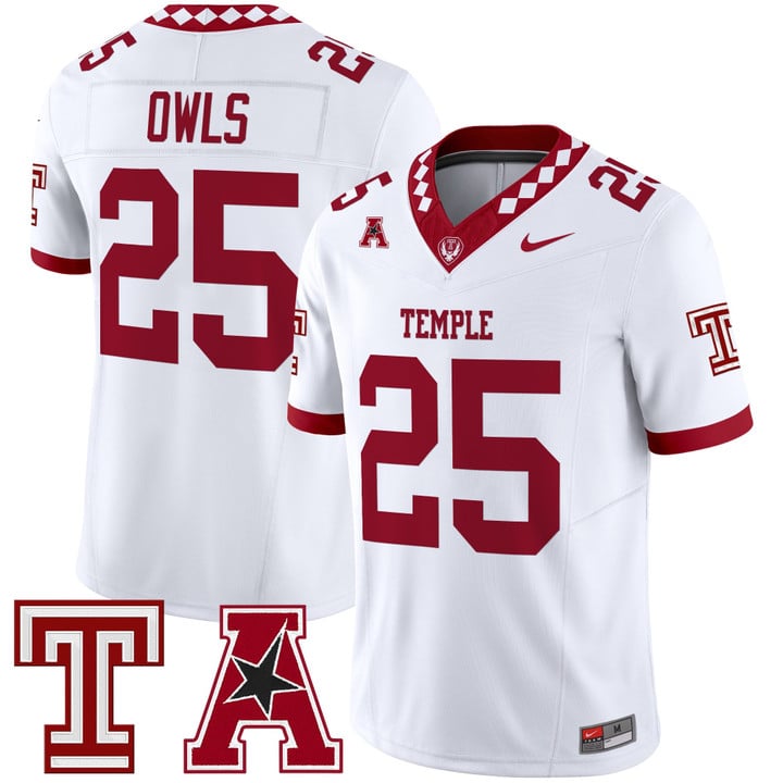 Owls Jersey #25 Temple Owls 2025 Vapor Limited Stitched