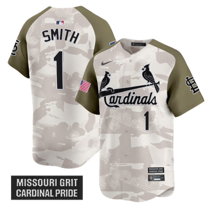 Ozzie Smith Jersey #1 St. Louis Cardinals 2025 Armed Forces Day Vapor Stitched