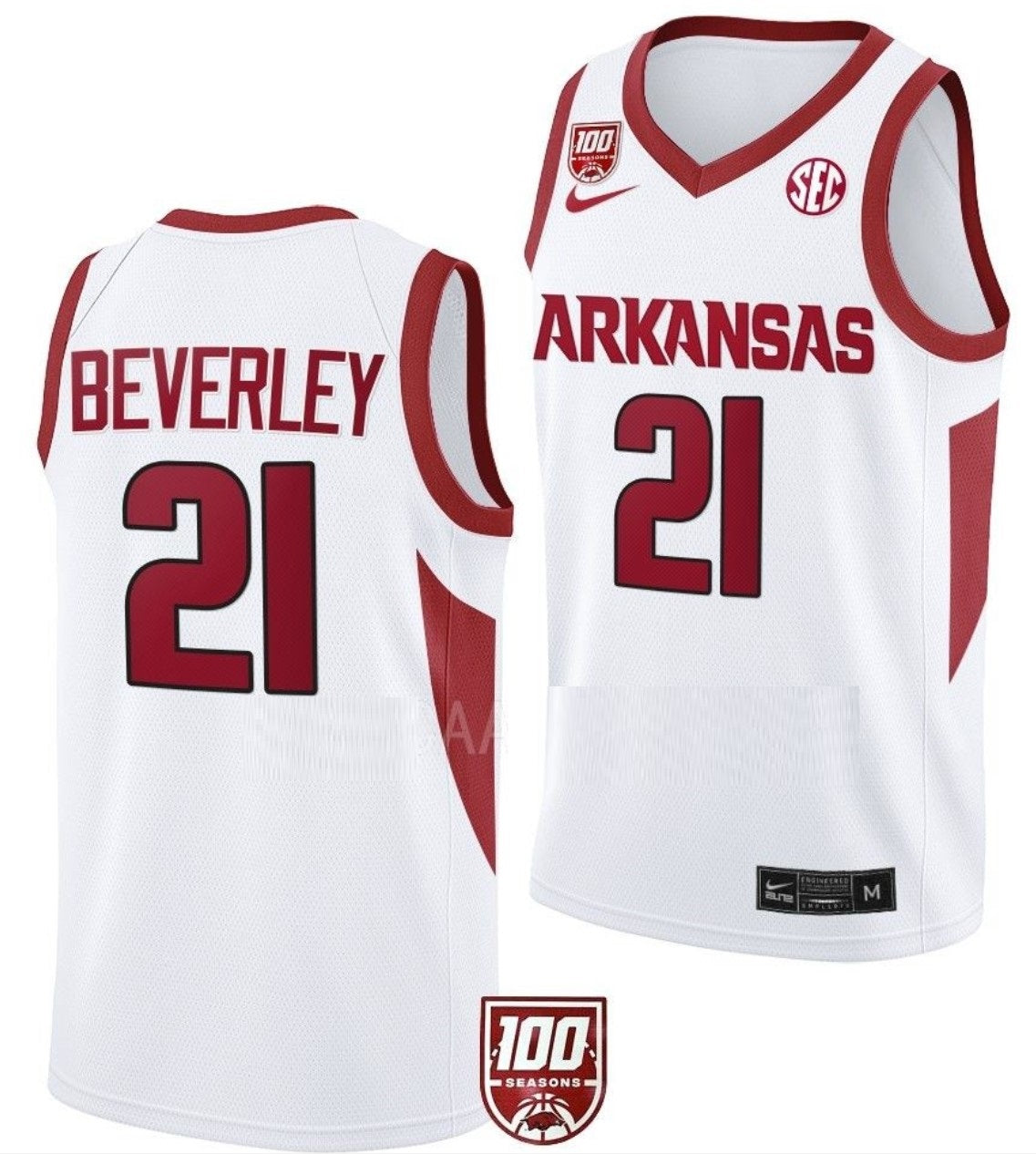 Patrick Beverley Jersey Arkansas Razorbacks College Basketball 100 Season #21
