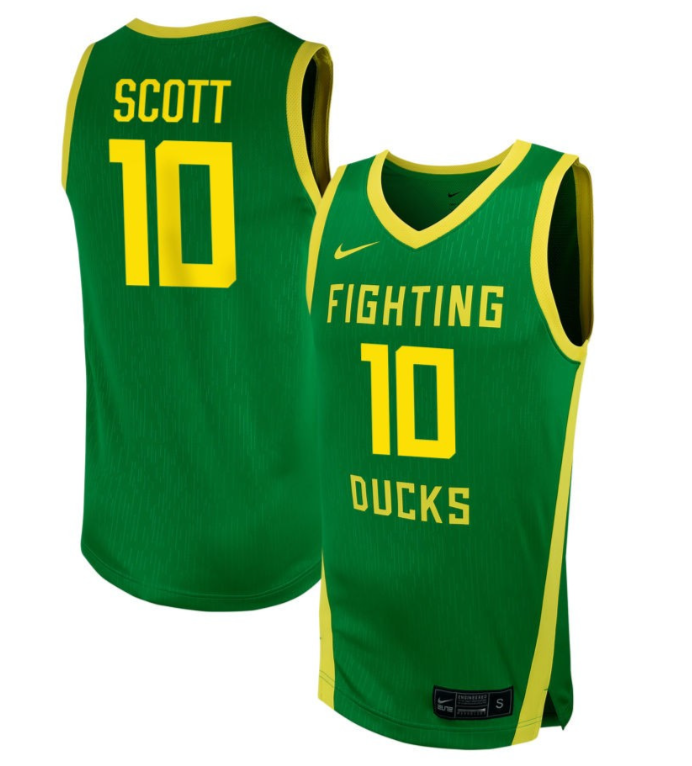 Peyton Scott Jersey #10 Oregon Ducks NIL Basketball Green