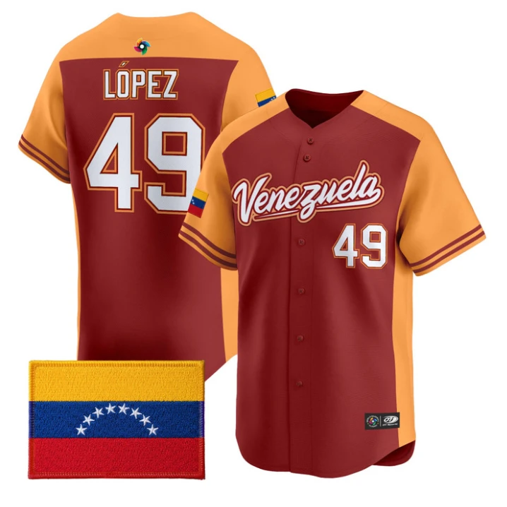 Pablo López Jersey #49 Team Venezuela 2026 World Baseball Stitched