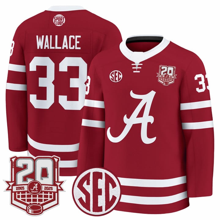 Parks Wallace Jersey #33 Alabama Crimson 2025-26 20th Patch Stitched