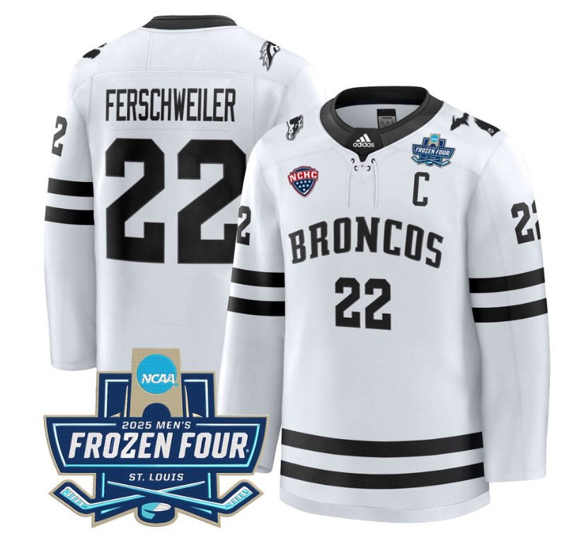 Pat Ferschweiler Jersey #22 Western Michigan Broncos 2025 Frozen Four Patch Stitched