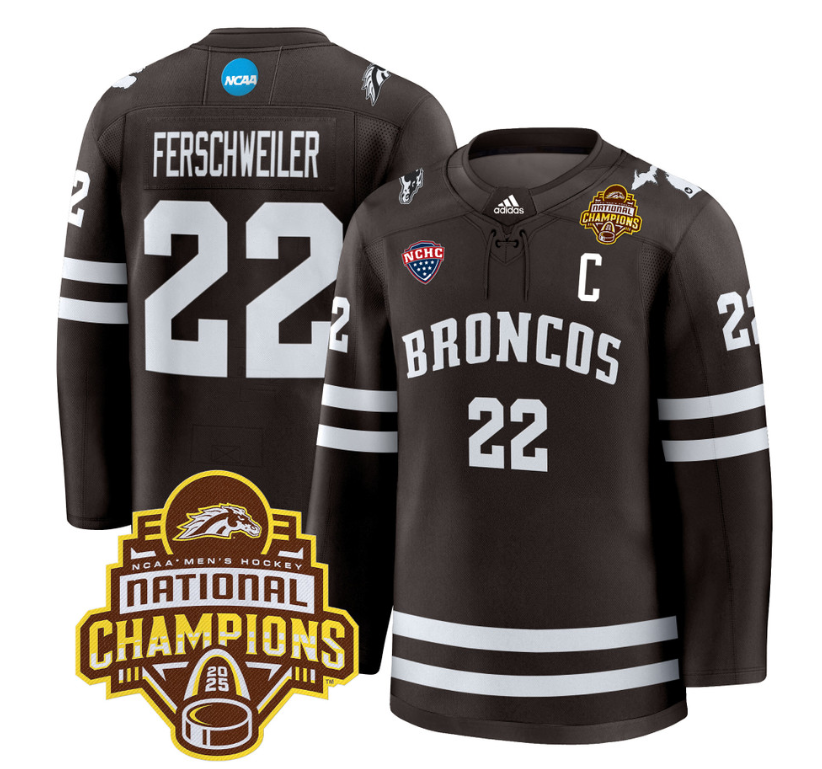 Pat Ferschweiler Jersey #22 Western Michigan Broncos 2025 National Champions Patch Premium Stitched