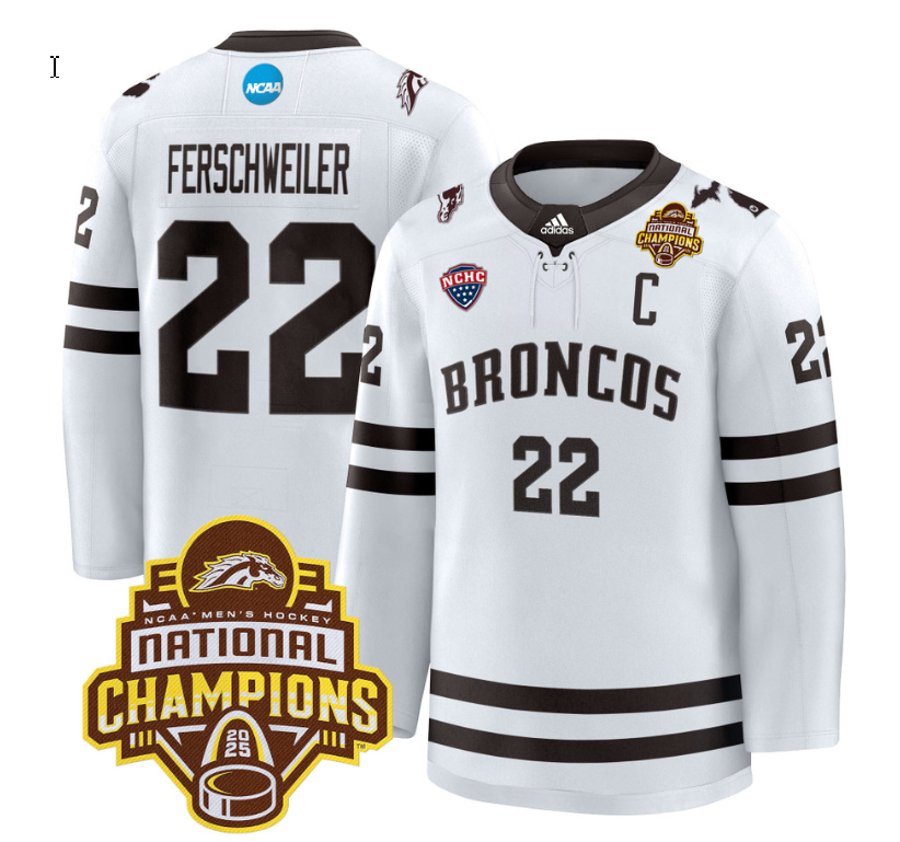 Pat Ferschweiler Jersey #22 Western Michigan Broncos 2025 National Champions Patch Premium Stitched