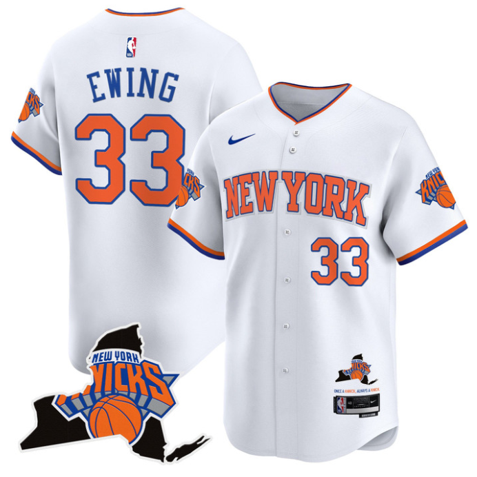 Patrick Ewing Jersey #33 New York Knicks Vapor Baseball Stitched