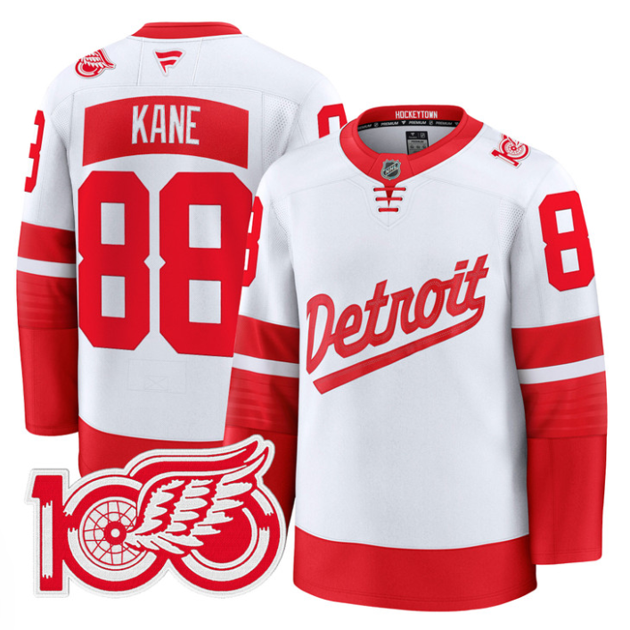 Patrick Kane Jersey #88 Detroit Red Wings 100th Anniversary Stitched