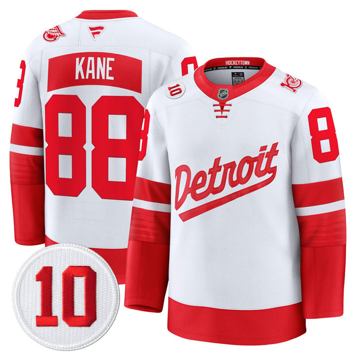 Patrick Kane Jersey #88 Red Wings #10 Alex Delvecchio Honoring
