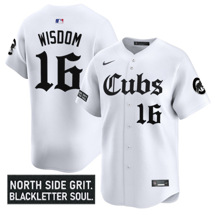 Patrick Wisdom Jersey #16 Chicago Cubs Gothic North Side Edition Vapor Limited Stitched