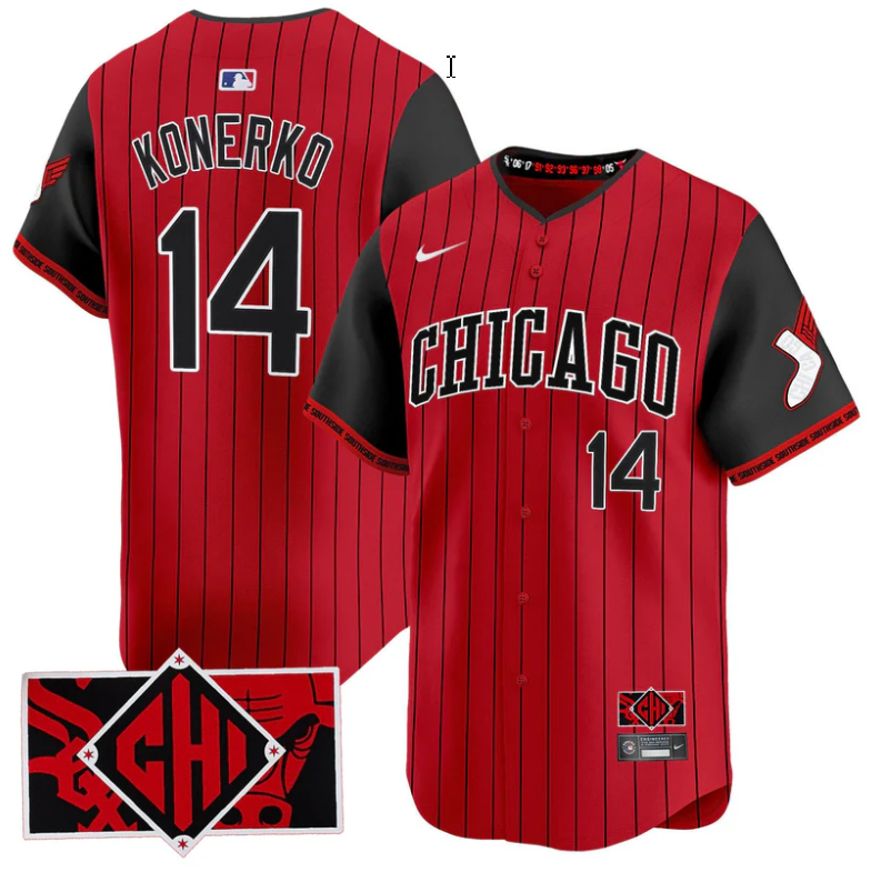 Paul Konerko Jersey #14 Chicago White Sox 2025 City Connect Limited Red, Black