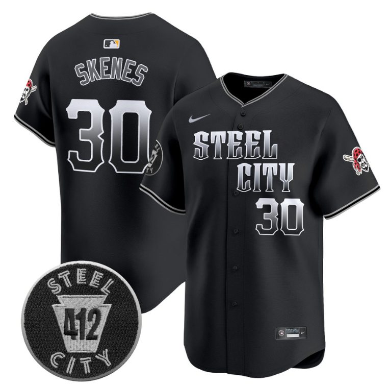 Paul Skenes Jersey #30 Pittsburgh Pirates 412 Patch Vapor Premier Limited V8 Stitched