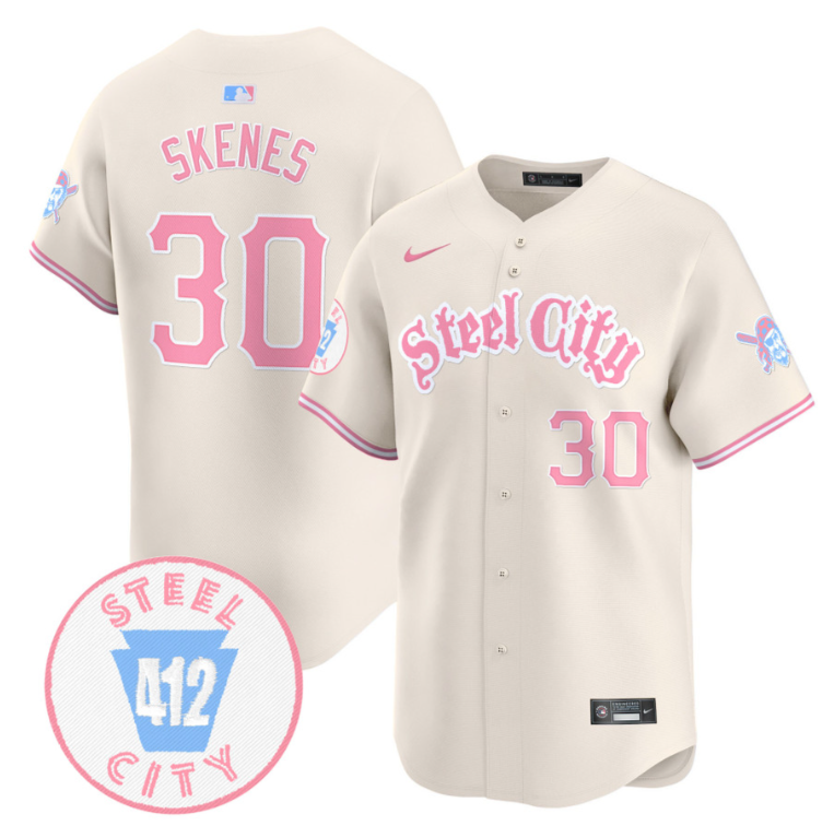 Paul Skenes Jersey #30 Pittsburgh Pirates Bubblegum Pink Vapor Premier Limited Stitched