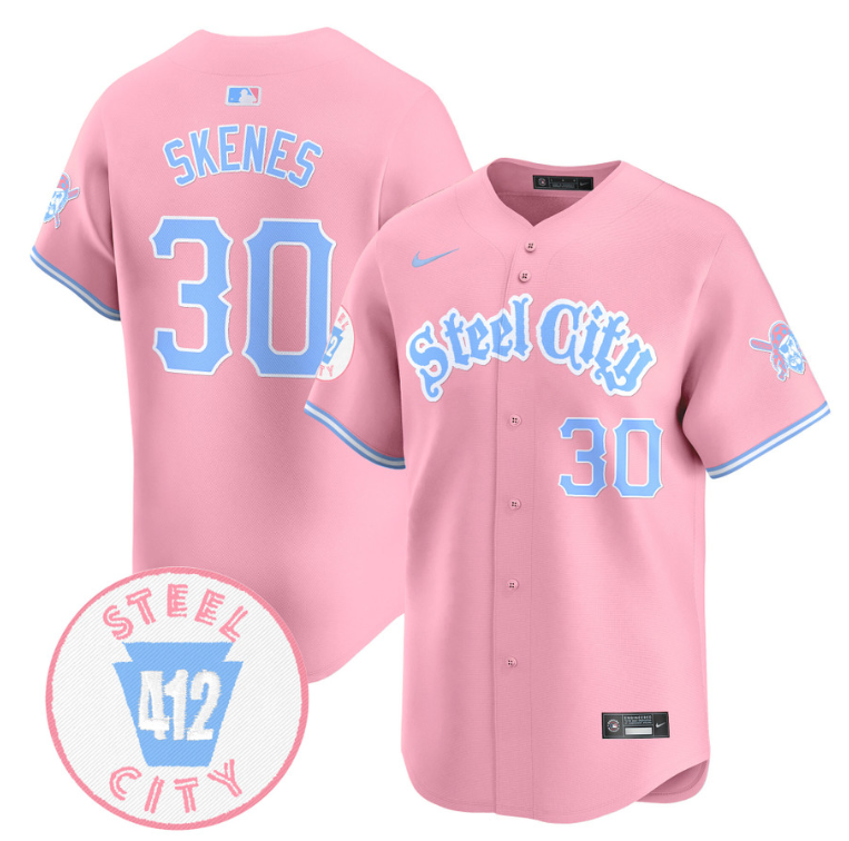 Paul Skenes Jersey #30 Pittsburgh Pirates Bubblegum Pink Vapor Premier Limited Stitched