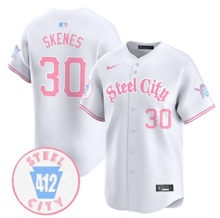 Paul Skenes Jersey #30 Pittsburgh Pirates Bubblegum Pink Vapor Premier Limited Stitched