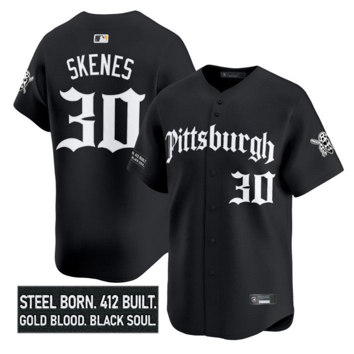 Paul Skenes Jersey #30 Pittsburgh Pirates Gothic Steel City Edition