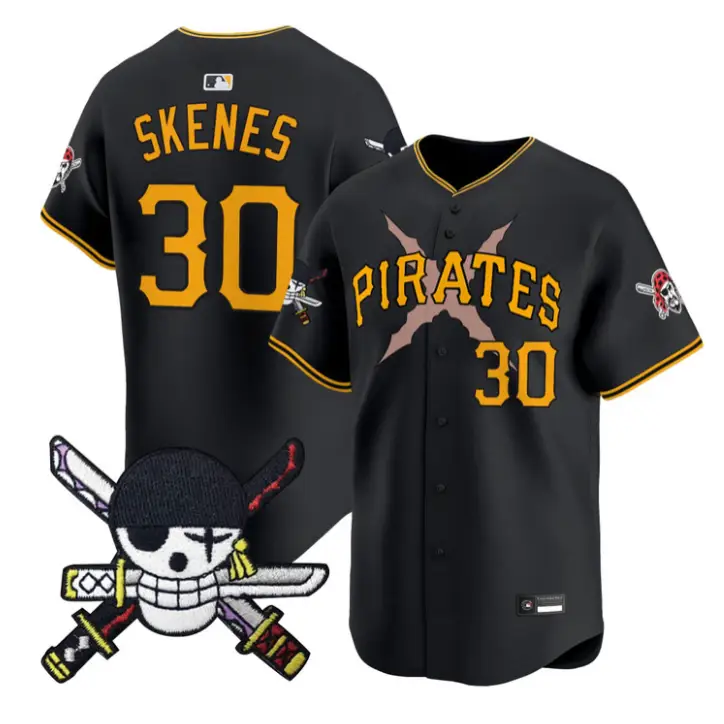 Paul Skenes Jersey #30 Pittsburgh Pirates One Piece Zoro Patch Stitched