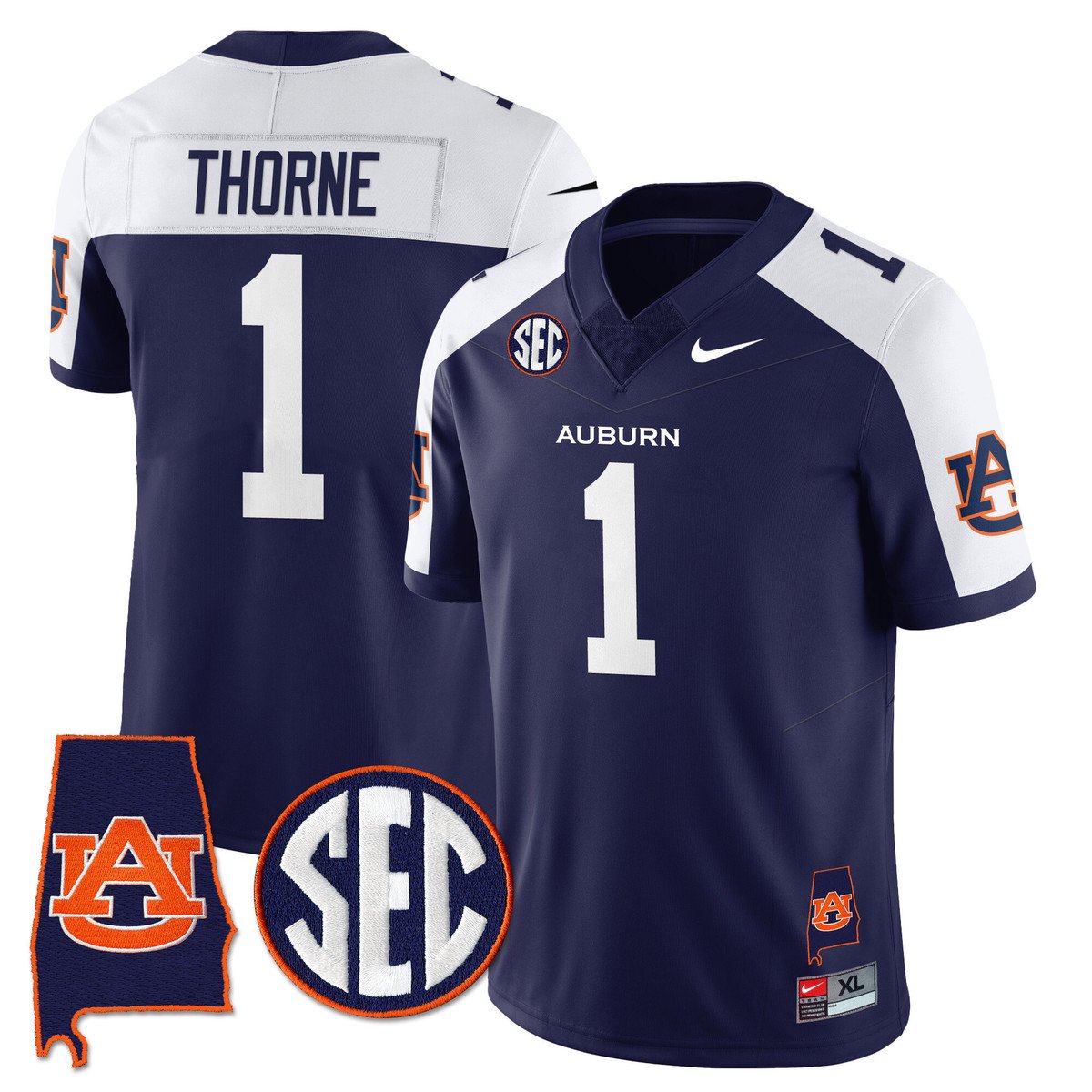 Payton Thorne Jersey #1 Auburn Tigers Alabama Patch Vapor Stitched