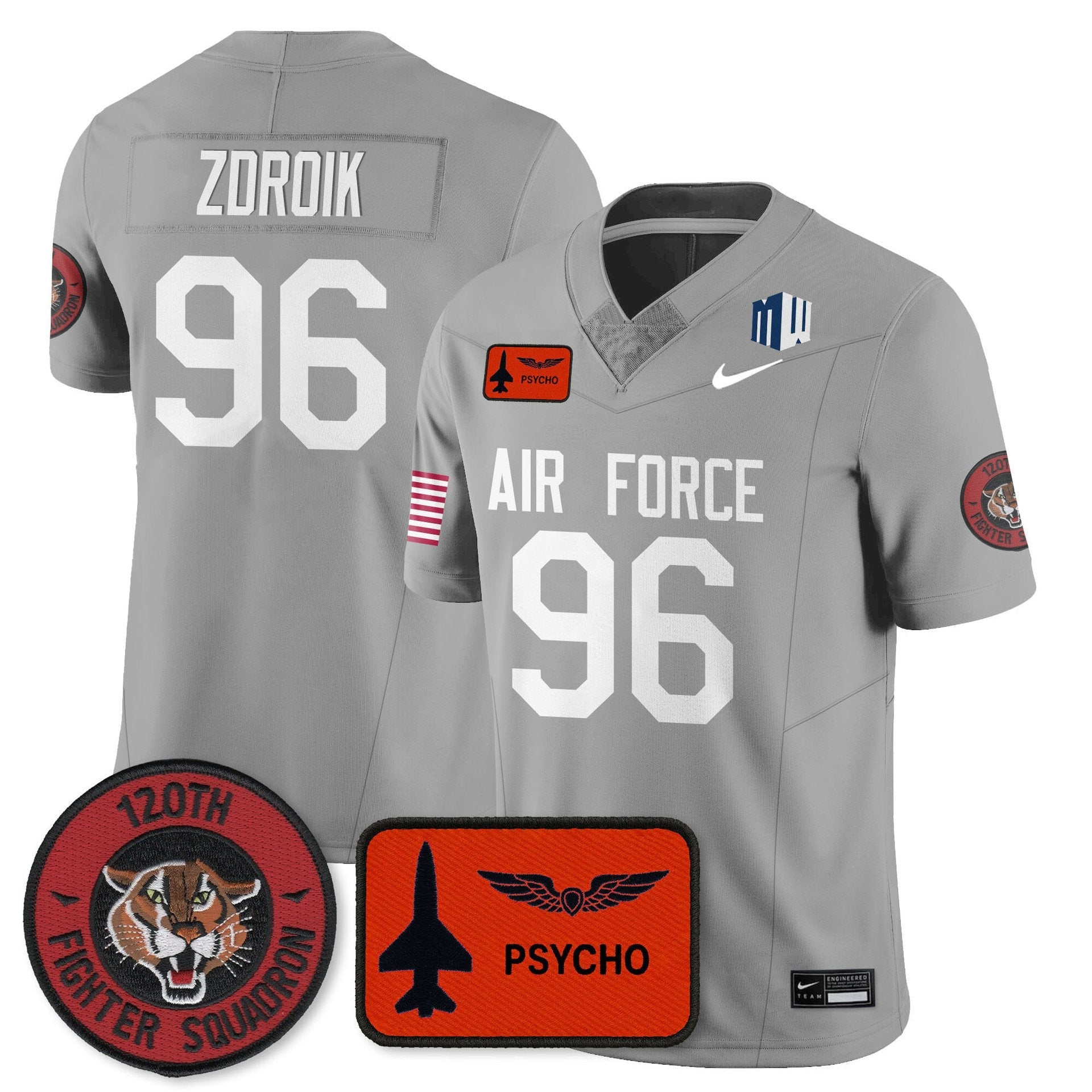 Payton Zdroik Jersey #96 Air Force 2025 Honor F-16 Stitched