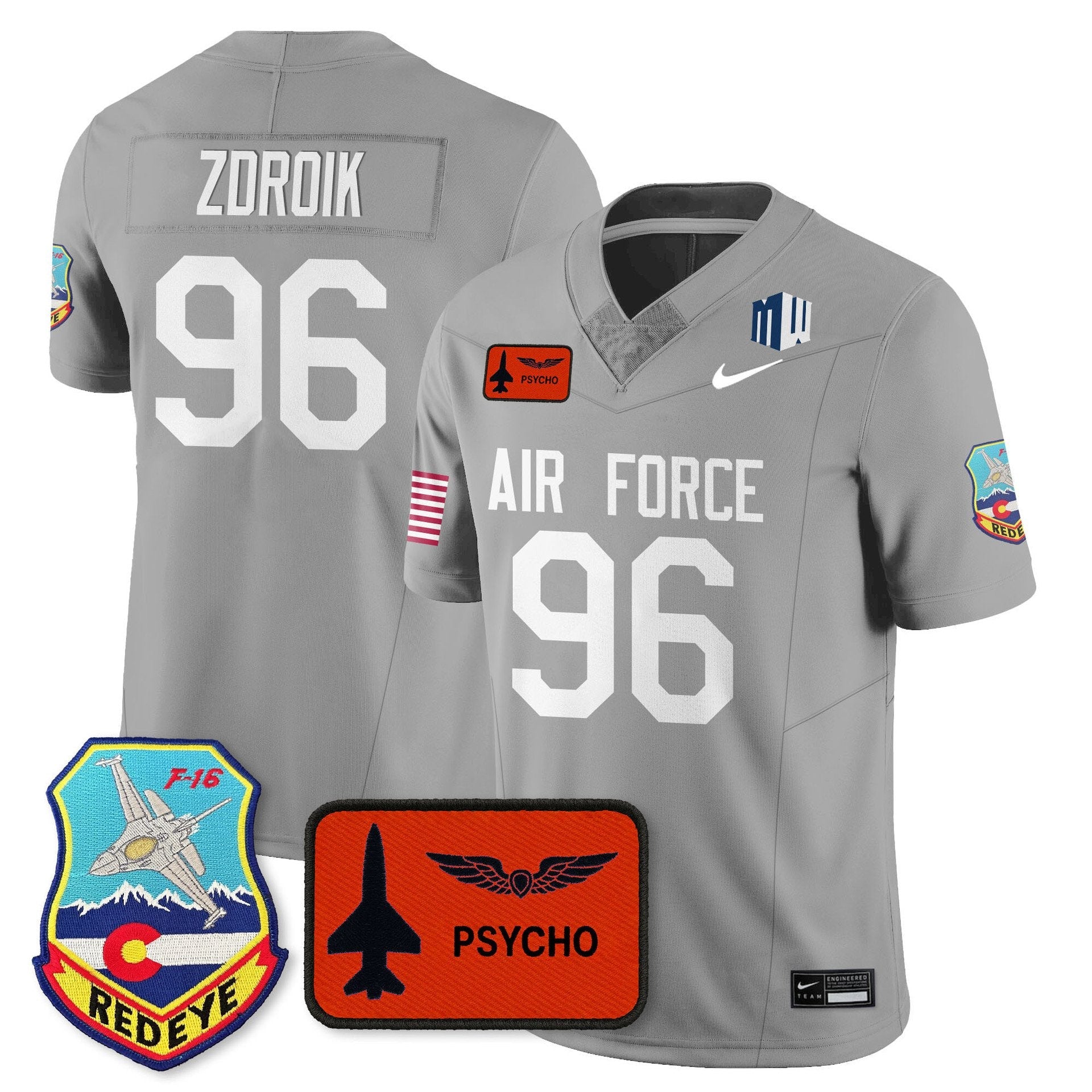 Payton Zdroik Jersey #96 Air Force 2025 Honor F-16 Stitched