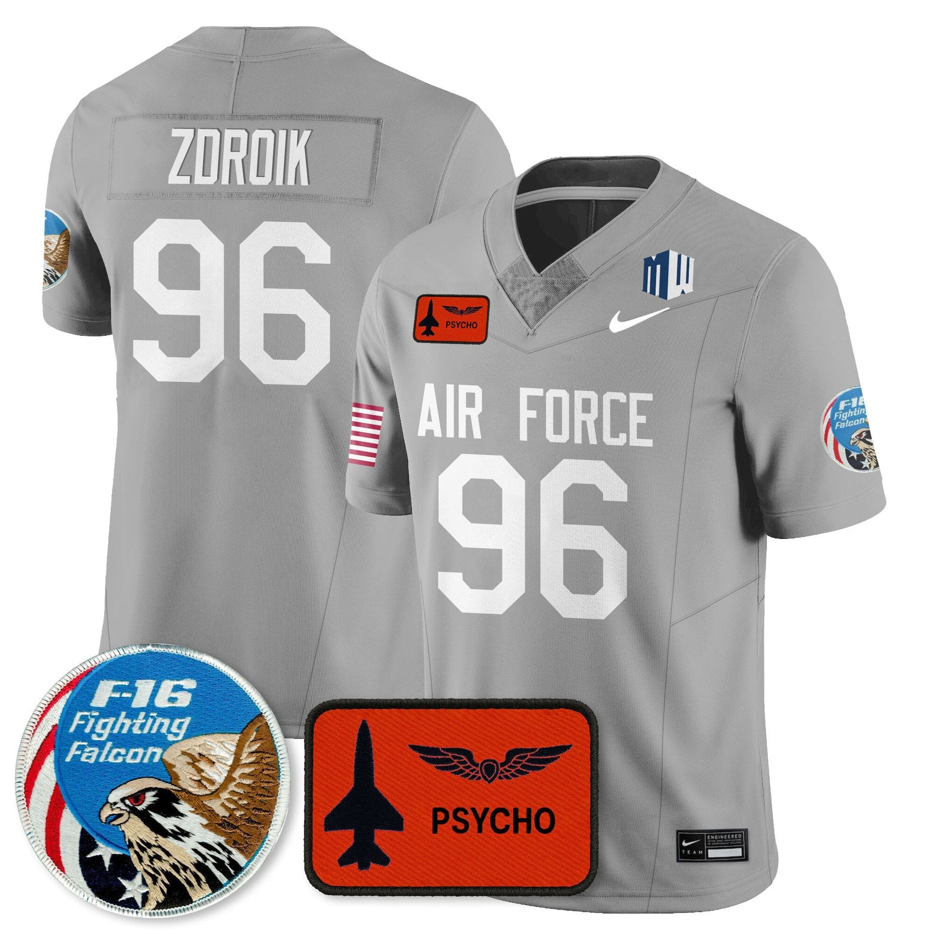 Payton Zdroik Jersey #96 Air Force 2025 Honor F-16 Stitched
