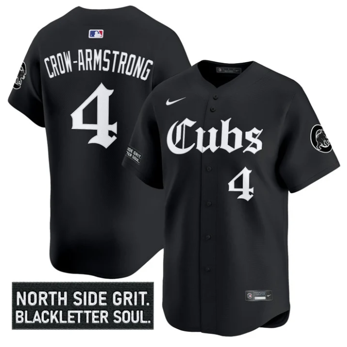Pete Crow-Armstrong Jersey #4 Chicago Cubs Gothic North Side Edition Vapor Stitched