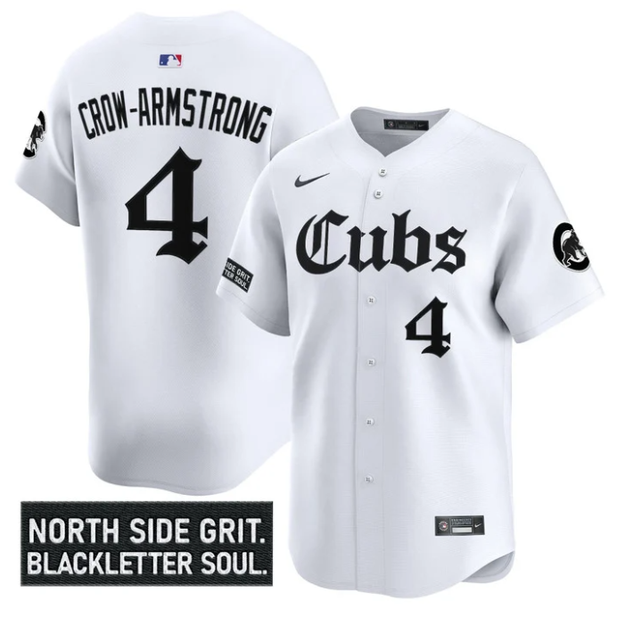 Pete Crow-Armstrong Jersey #4 Chicago Cubs Gothic North Side Edition Vapor Stitched