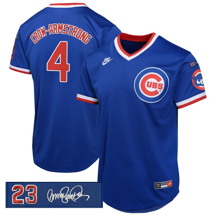 Pete Crow-Armstrong Jersey #4 Chicago Cubs Ryne Sandberg Tribute Patch