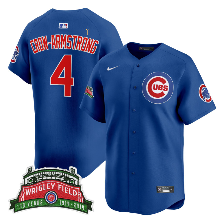 Pete Crow-Armstrong Jersey #4 Chicago Cubs Wrigley Field Style Premier Limited Stitched